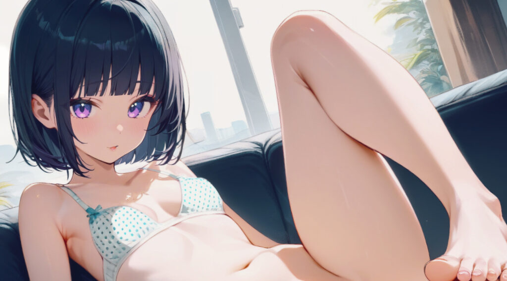 黒髪ぱっつんショートちゃん