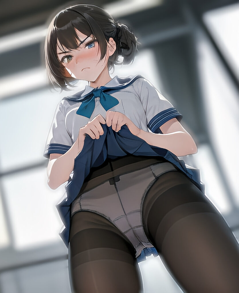 蒸れた黒タイツエロJK