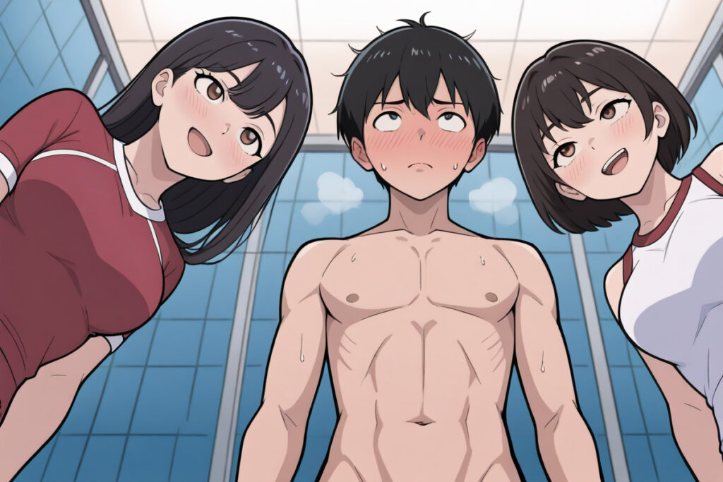 cfnm先輩に脱がされてシコらされる男子