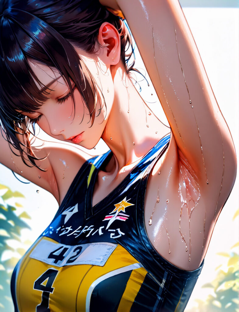 アスリートの腋汗