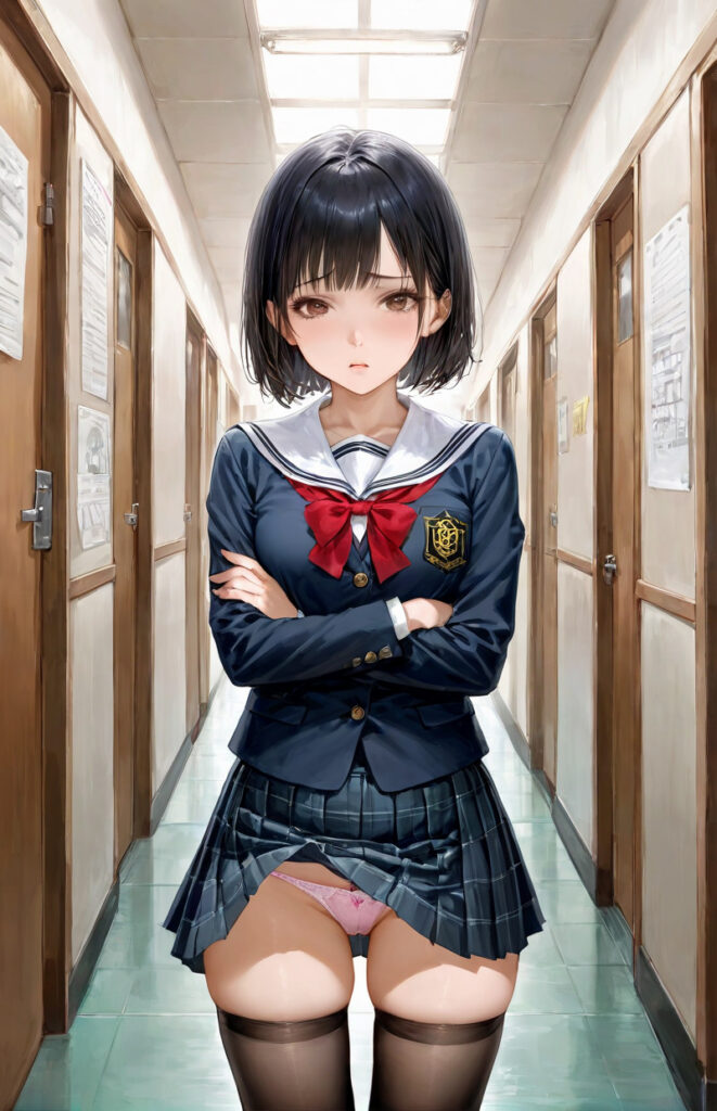 嫌顔パンチラ制服JK