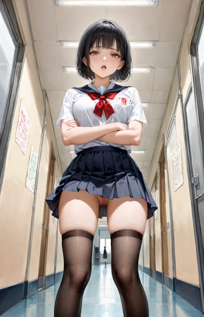 嫌顔パンチラ制服JK