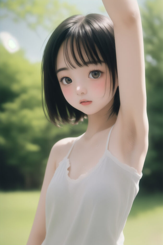 お人形さんのような白い肌と腋