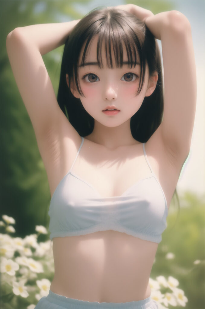 お人形さんのような白い肌と腋