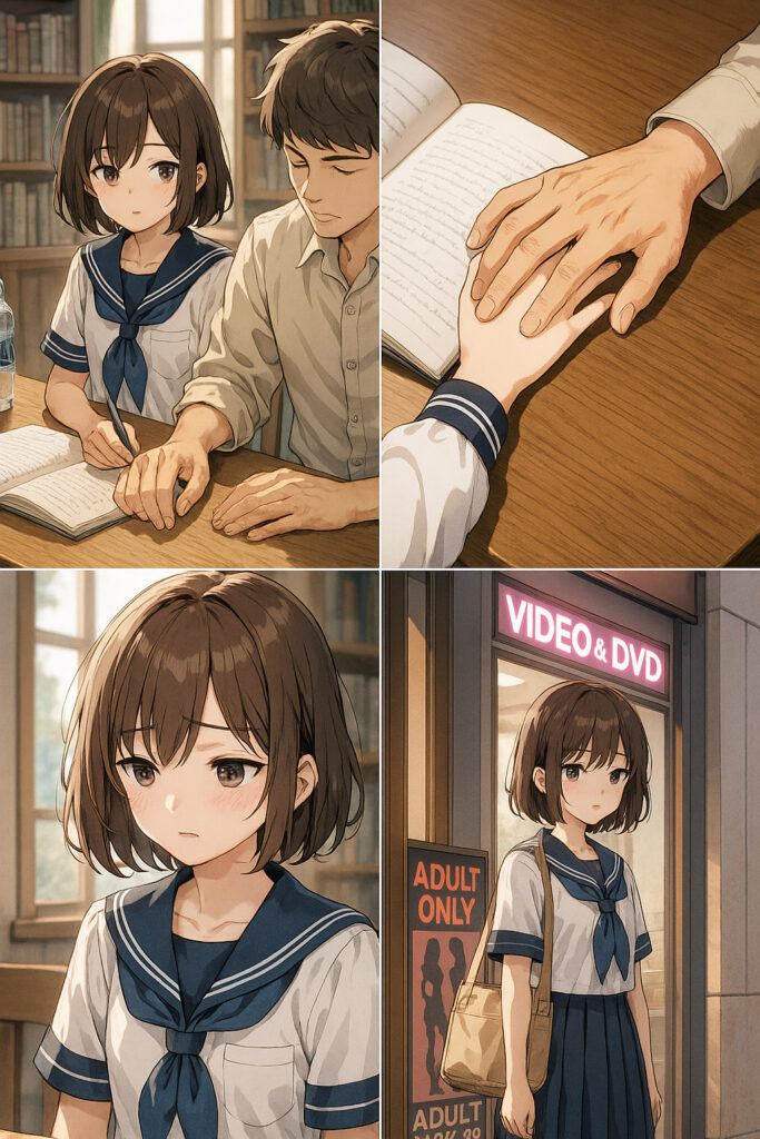 図書室の奥の席