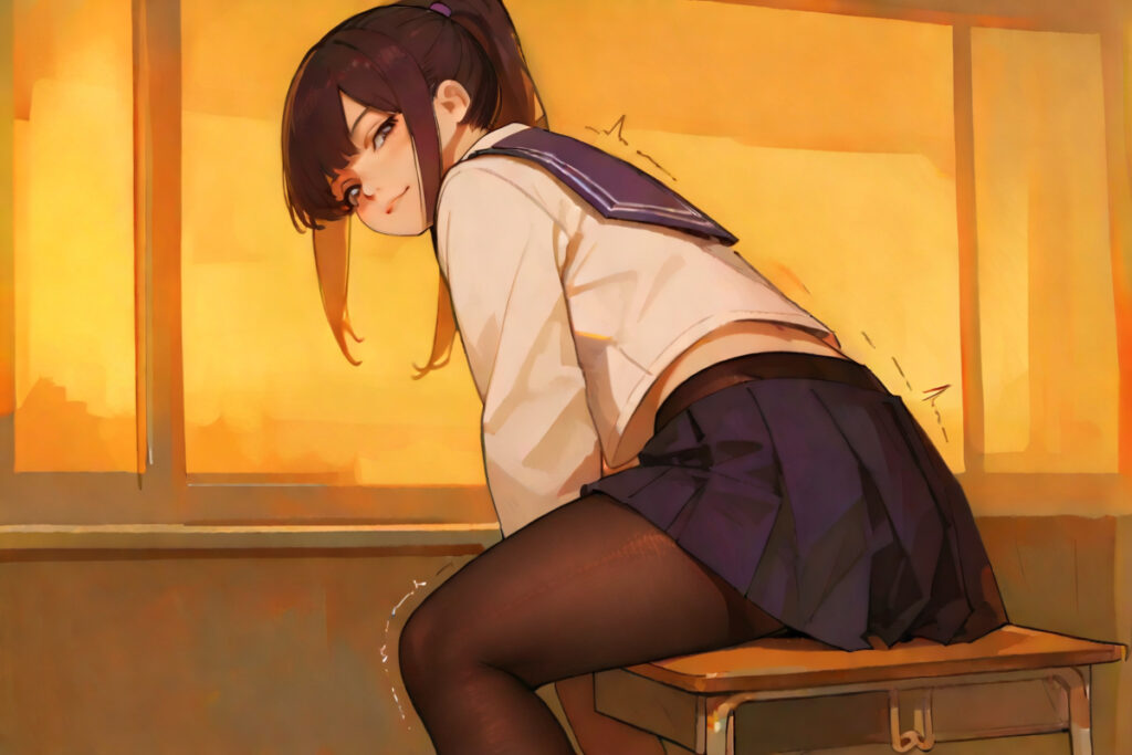 優等生JK角オナ