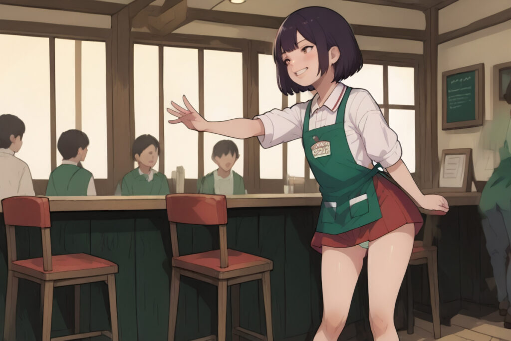 カフェ店員露出少女