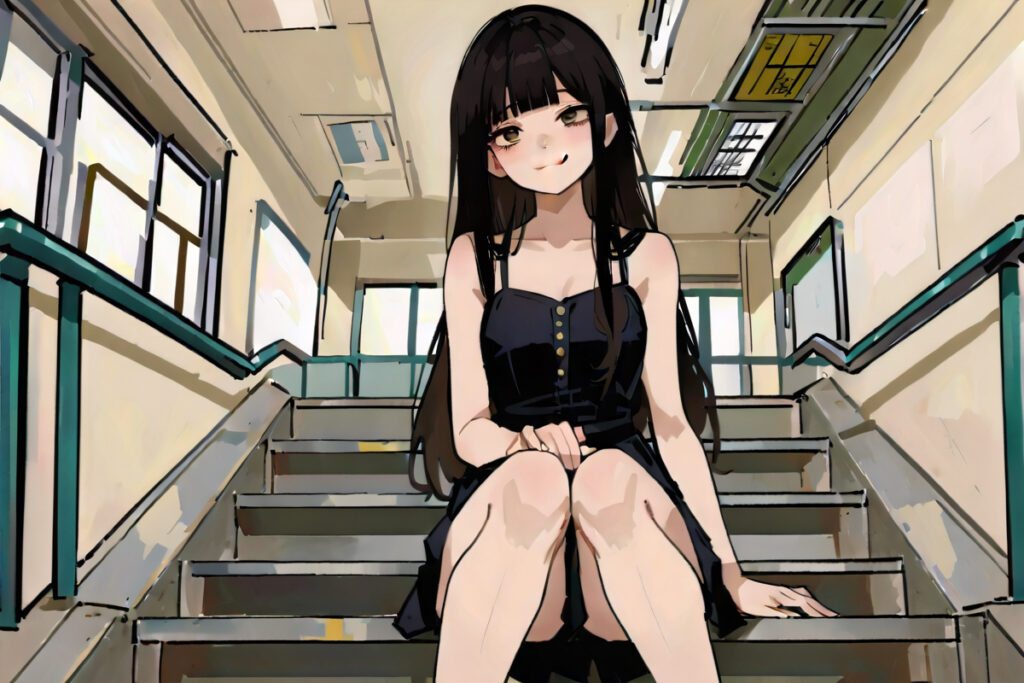 黒髪ロング女子大生元カノ露出狂
