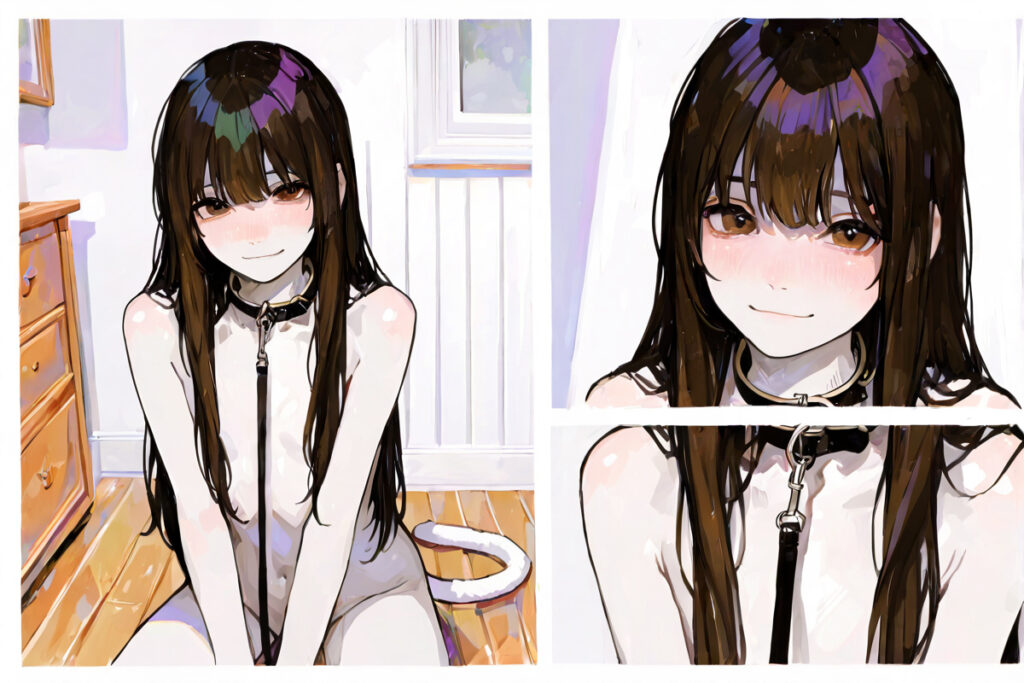 ペットとして飼われる少女