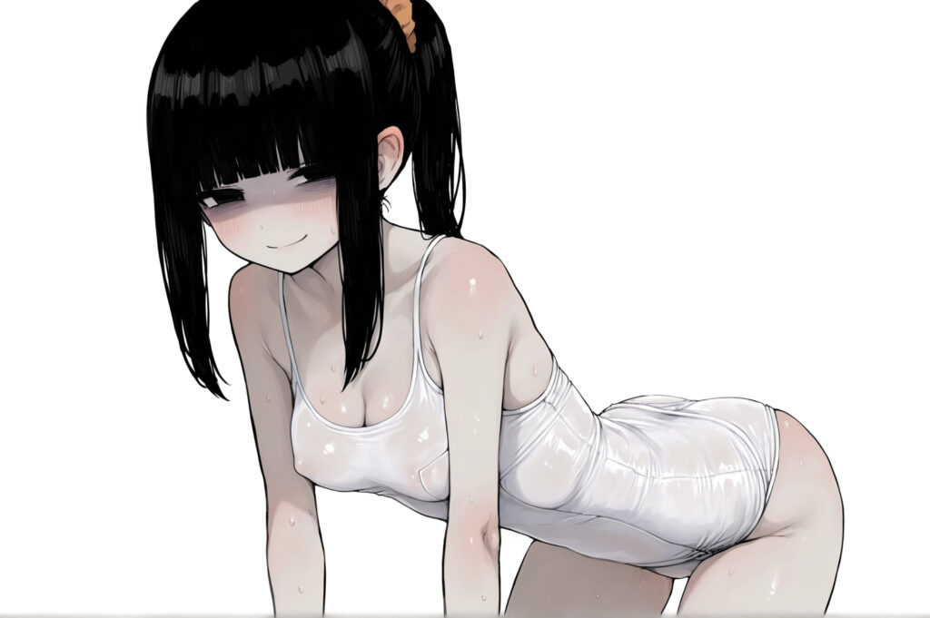 黒髪と白肌制服JK